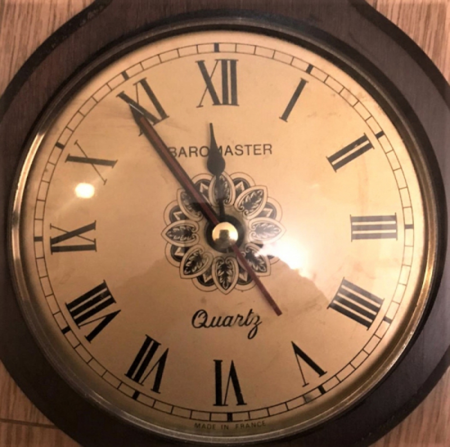 4 FUNCTIONAL THERMOMETER ON FRENCH WOOD BAROMETER HOUR DEGREE